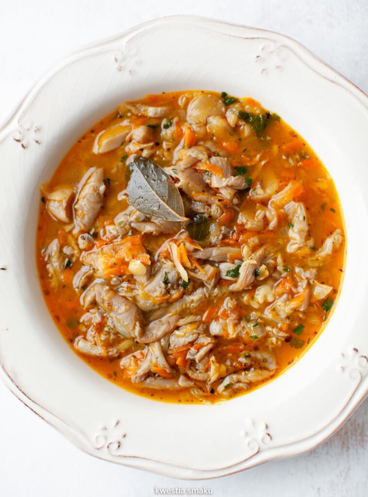 Traditional Polish 'Flaczki' z Boczniaków